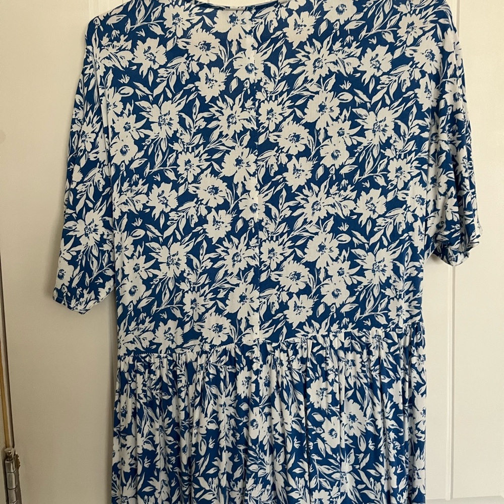 Zara Blue Floral Midi Dress - Picture 5 of 6